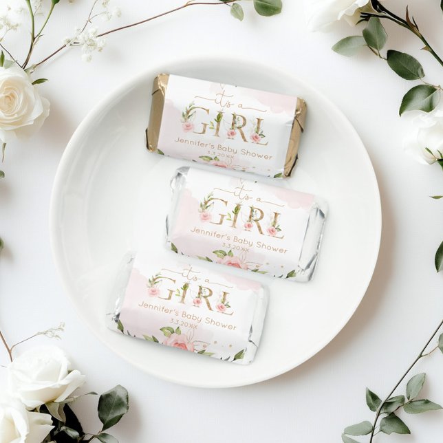 Blush pink roses its a girl baby shower hershey's miniatures (Creator Uploaded)