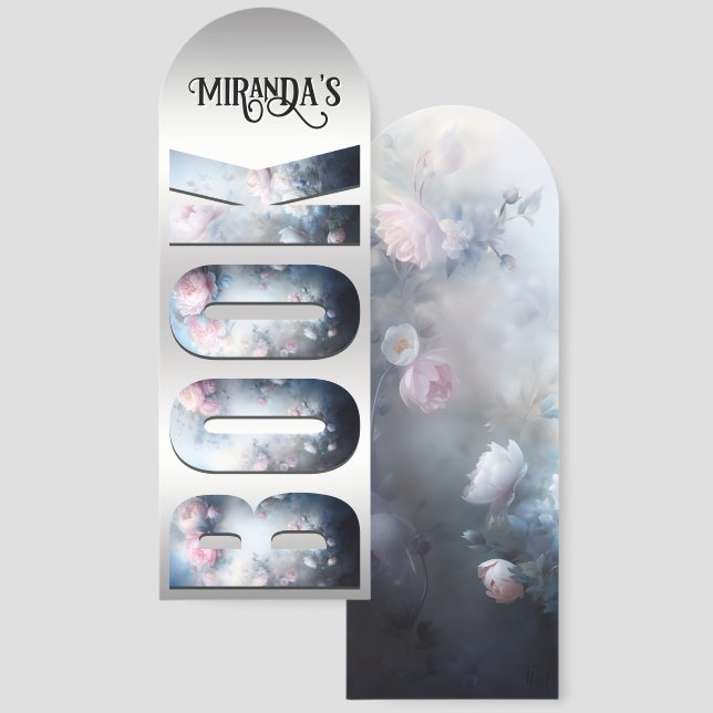 Blush Pink Roses on Charcoal  Bookmarks (Front & Back)