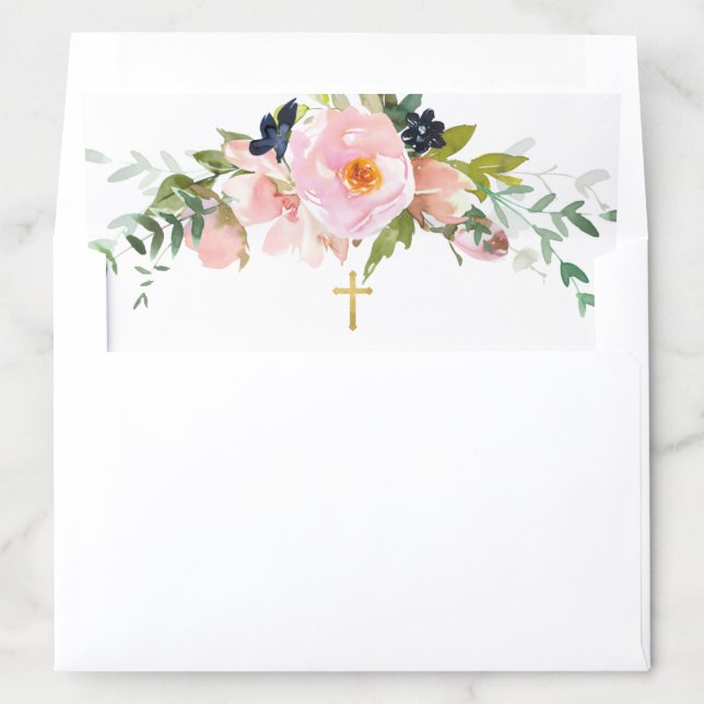 Blush Pink Roses & Peonies Envelope Liner (In Envelope)