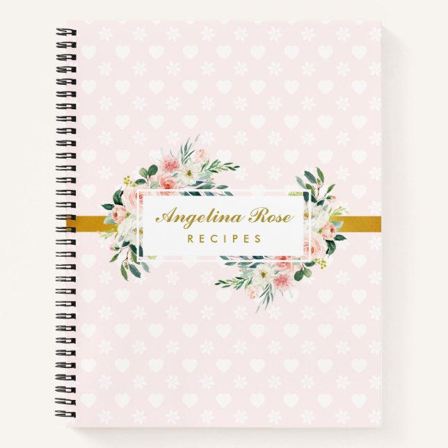 Blush pink roses recipe book (Front)
