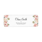 Blush pink rose return address label, Zazzle