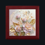 Blush Pink Roses Sculpture Gift Box<br><div class="desc">This Rose sculpture makes a wonderful addition to any Christmas celebration or as a cherished gift to celebrate the season. Its light delicate colors and intricate details are sure to delight and inspire all who behold it. The overall effect of the sculptured roses is one of joy and celebration, with...</div>