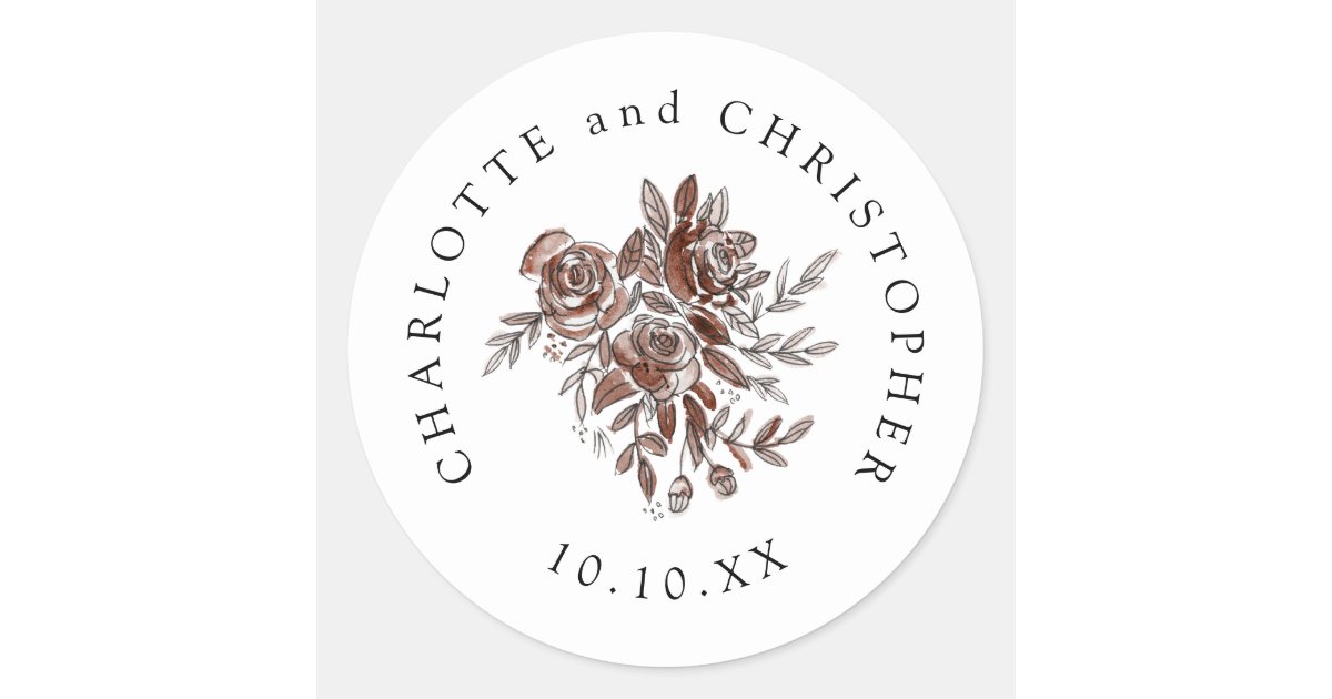 Blush Pink Roses Wedding Bouquet Classic Round Sticker Zazzle