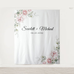 Blush Pink Roses Wedding Ceremony Backdrop