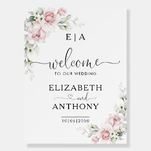 Blush Pink Roses Wedding Foam Board