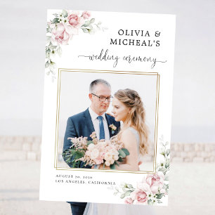 Blush Pink Roses Wedding Photo Prop Foam Board