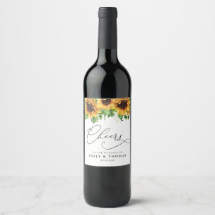 Blush Pink Roses Wedding Wine Label
