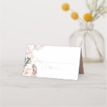 Blush Pink Roses with Hummingbird Wedding Place Card