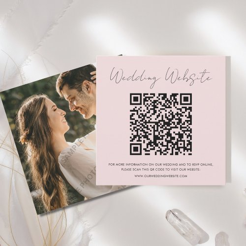 Blush Pink  RSVP  Wedding Website Note Card