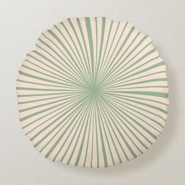 Blush Pink Sage Green Wheel Trendy Fashionable Round Pillow (Front)