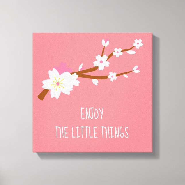 Blush pink Sakura Cherry Blossom Japanese Canvas Print (Front)