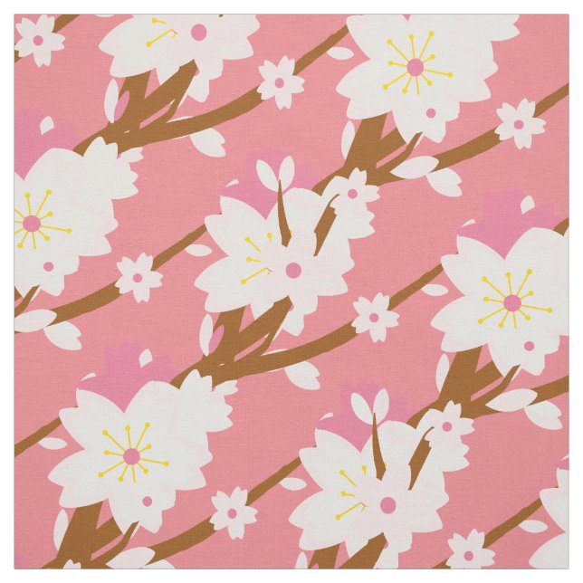 Blush pink Sakura CHerry Blossom Japanese Fabric (Swatch)