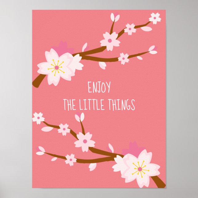 Blush pink Sakura Cherry Blossom Japanese Poster (Front)