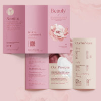 Blush Pink Salon Beauty Trifold Brochure