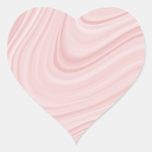 Blush pink satin agate swirls heart sticker