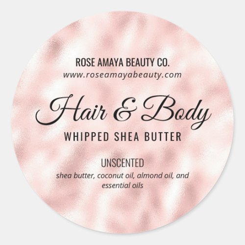 Blush Pink Satin Elegant Beauty Bath Product Label