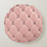Blush Pink Satin Elegant Chic Metallic Round Pillow<br><div class="desc">Beautiful elegant pink blush satin look pretty round throw pillow.</div>