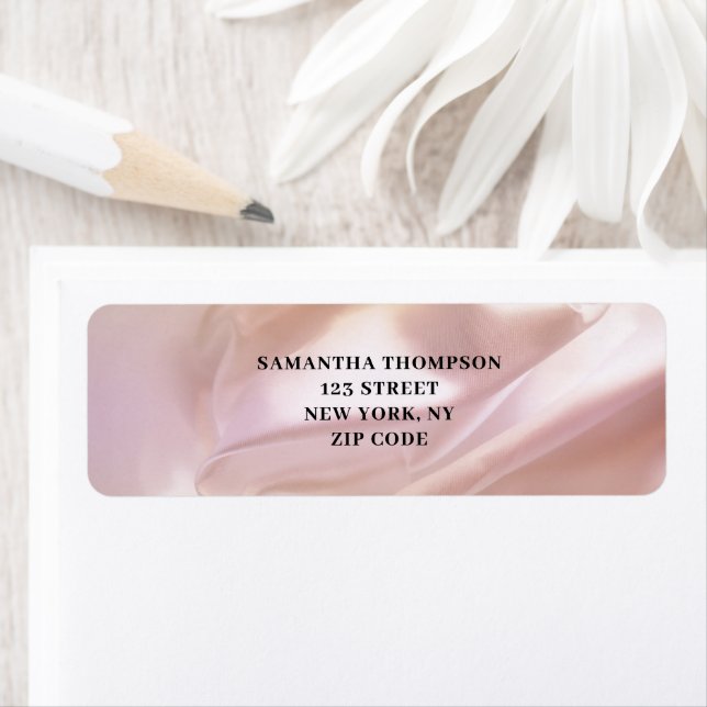Blush Pink Satin Return Address Label (Insitu)
