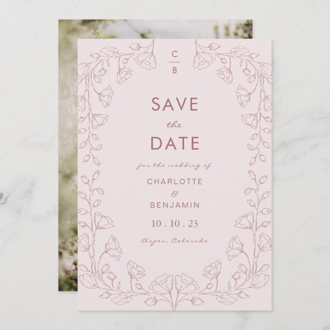 Blush Pink Save The Date (Front/Back)
