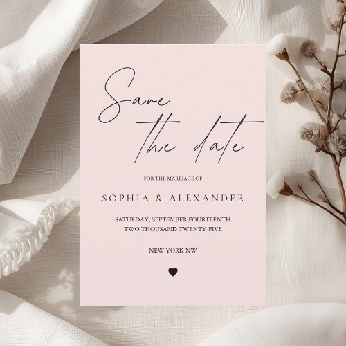Blush Pink Save the Date 