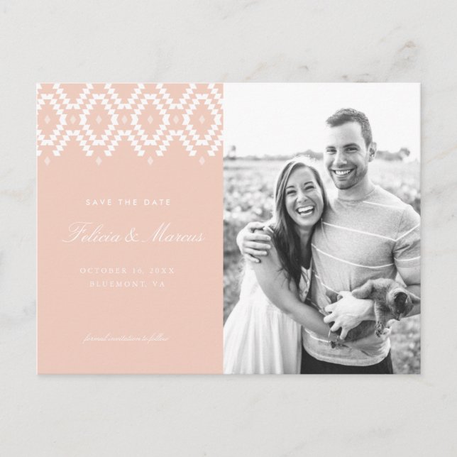 Blush Pink Save the Date postcard (Front)