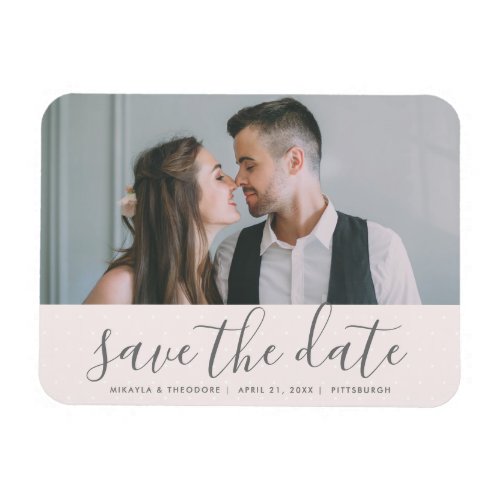 Blush Pink Save the Date Wedding Photo Magnet