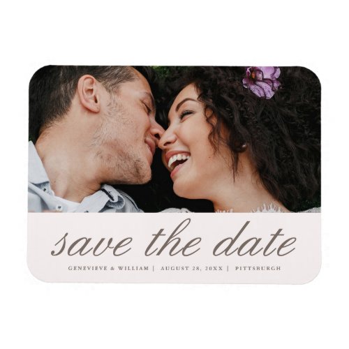 Blush Pink Save the Date Wedding Photo Magnet