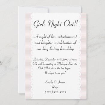 Blush Pink Scalloped Girls Night Out Invitation by Mintleafstudio at Zazzle