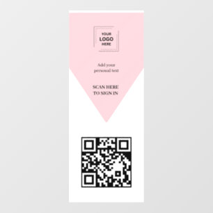 Blush Pink Scan Me QR Code Business Wall Decal