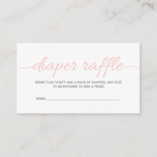Blush Pink Script Baby Shower Raffle Ticket Insert