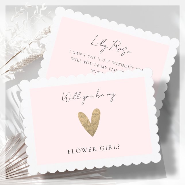 Blush Pink | Script Flower Girl Proposal Invitation (Creator Uploaded)