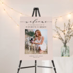 Blush Pink Script Graduation Photo Welcome Foam Board<br><div class="desc">Welcome guests to your event with this customizable graduation welcome sign. It features an elegant script,  and simple typography. Personalize by adding your own details. This photo graduation welcome sign is perfect for any graduation theme. Other colors are available.</div>