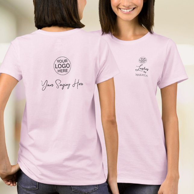 Blush Pink Script Logo Lashes Staff T-Shirt (Creator Uploaded)