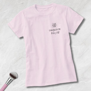 Blush Pink Script Logo Makeup Staff T-Shirt