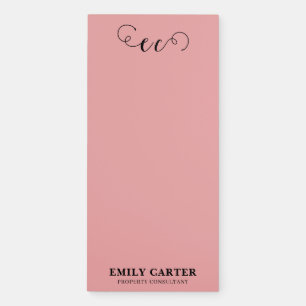 Blush Pink Script Logo Monogram Memo notepad