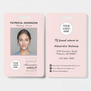 Blush Pink Script Logo Photo Badge
