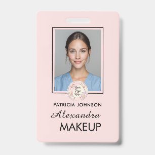Blush Pink Script Logo Photo Badge