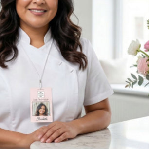 Blush Pink Script Logo Photo Lash Badge