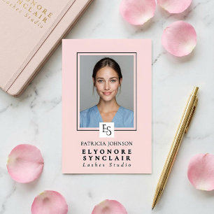 Blush Pink Script Logo Photo Lashes Studio Badge