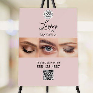 Blush Pink Script Logo Photo Lashes Studio Foam Board