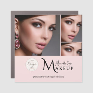 Blush Pink Script Logo Photo Makeup Artist Car Magnet