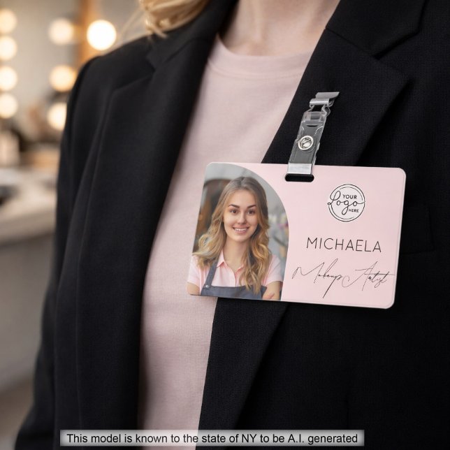 Blush Pink Script Logo Photo Makeup Badge (Creator Uploaded)