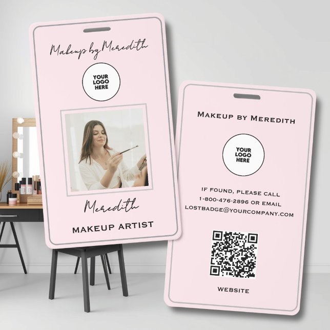Blush Pink Script Logo Photo Makeup Logo QR Code B Badge (Creator Uploaded)