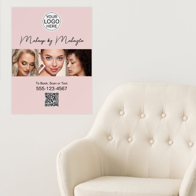 Blush Pink Script Logo Photo Makeup Studio Foam Board (Creator Uploaded)