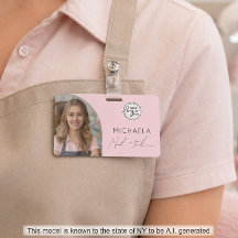 Blush Pink Script Logo Photo Nail Technician