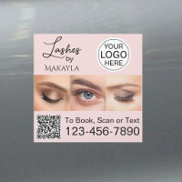 Blush Pink Script Logo QR Code Photo Lashes