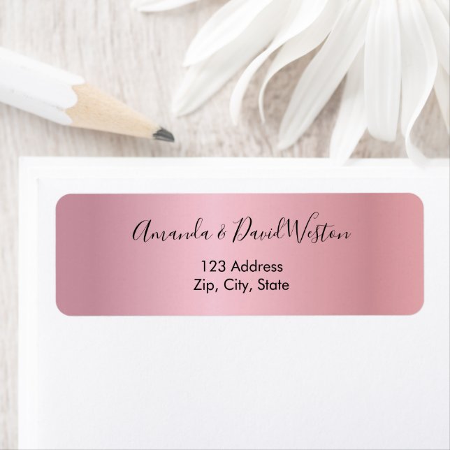 Blush pink script return address label (Insitu)
