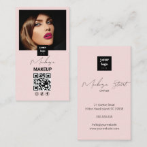 Blush Pink Script Social Icon QR Code Photo Makeup