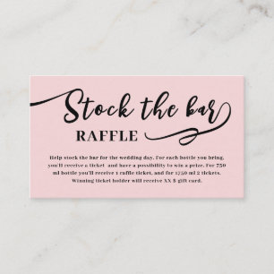 Blush Pink Script Stock the bar Bridal Shower  Enclosure Card
