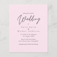 Blush Pink Script Typography only Budget Wedding